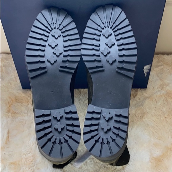 Hermilla Dark Green Combat Boots Size 7.5 – Suede & Canvas Lace-Up Ankle Boot - Picture 6 of 14